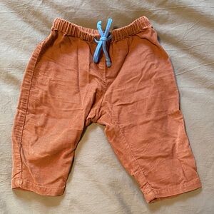Baby Brown Corduroy Pants with Blue Drawstring